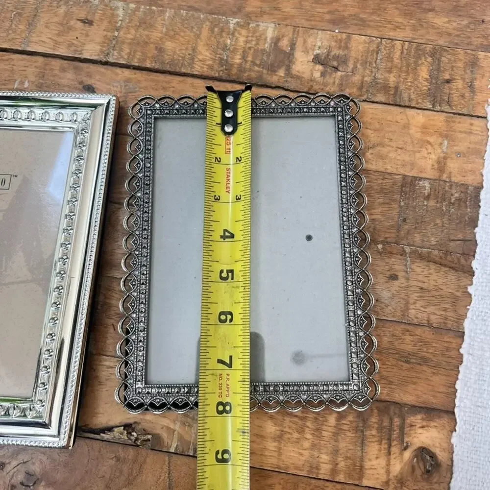 Set Of Two Ornate Silver-Plated Picture Frames 5 x 7